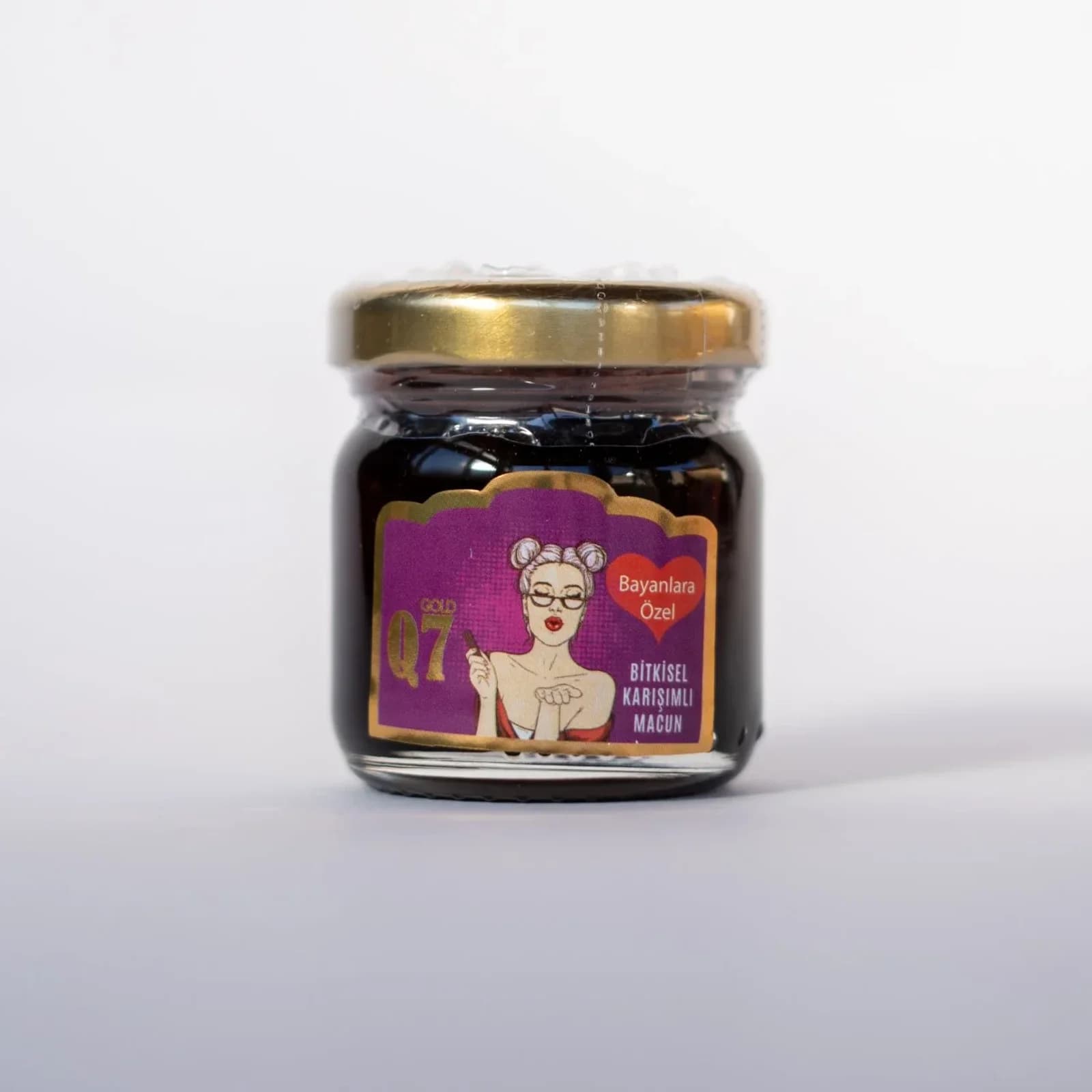 Sadrazam Power Strawberry Honey 50g jar, angled slightly, showing red label and lid.